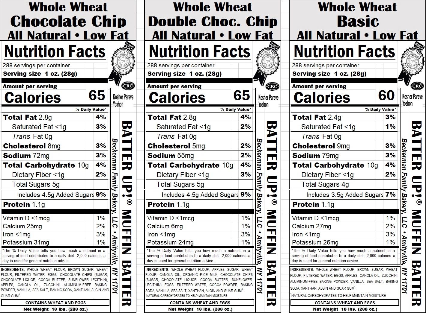 Nutritional Facts | Batter Up Muffins